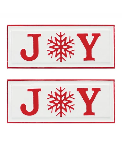 Slickblue Festive Joy Signs Set of 2 Rustic Holiday Decor for Home