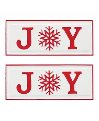 Slickblue Festive Joy Signs Set of 2 Rustic Holiday Decor for Home