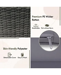 Slickblue 3 Pieces Patio Furniture Set with Cushioned Chairs and Tempered Glass Coffee Table