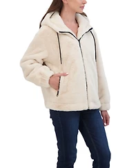 Sebby Juniors' Juniors' Reversible Faux Fur Hooded Bomber Jacket