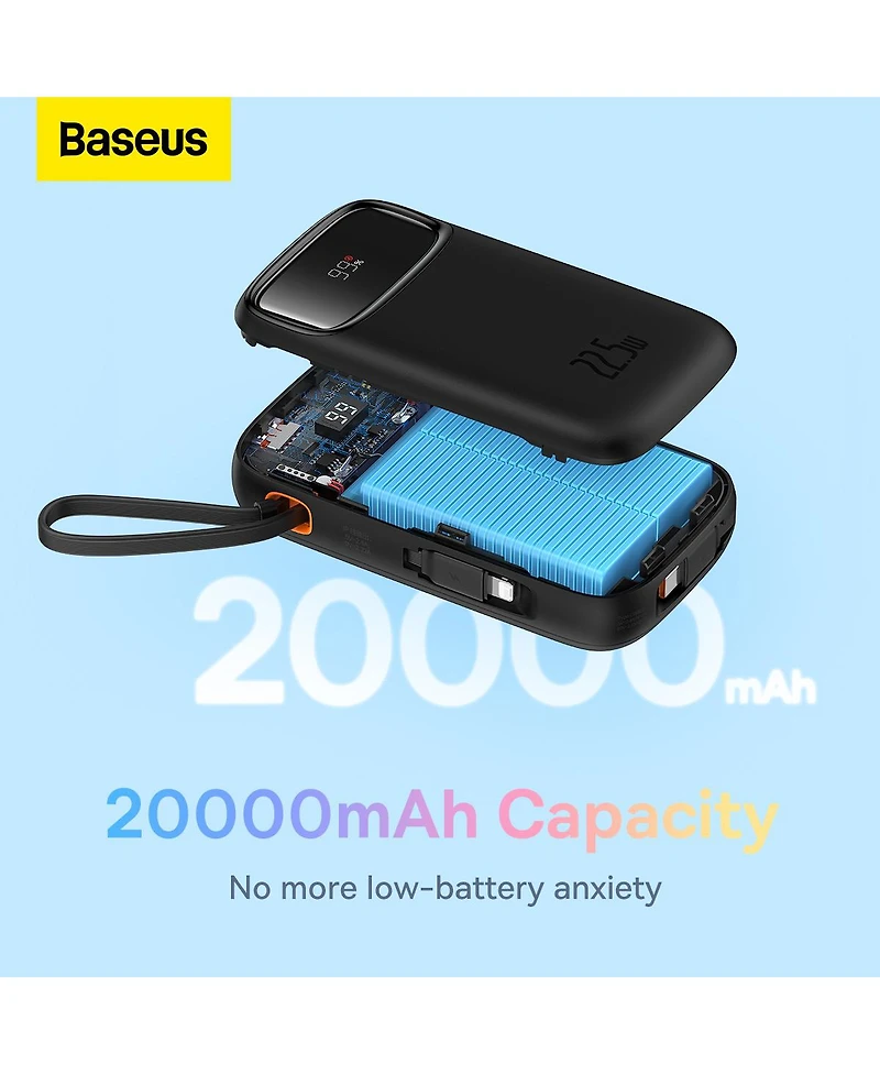 Baseus Portable Charger Power Bank,22.5W 10000mAh Fast Charging Phone Charger, Purple