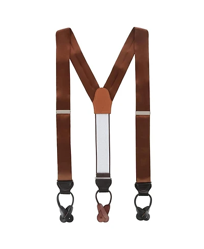 Trafalgar Men's Dutton Solid Color Silk Button End Suspenders