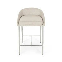 Modern Upholstered Counter Stool With Chrome Base