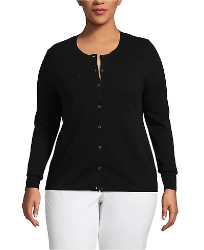 Lands' End Women's Plus Cashmere Cardigan Sweater