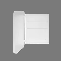Recessed White Metal Medicine Cabinet with Mirror and Shelves
