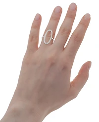 Diamond Open Oval Statement Ring (1/2 ct. t.w.) 14k White or Yellow Gold, Created for Macy's