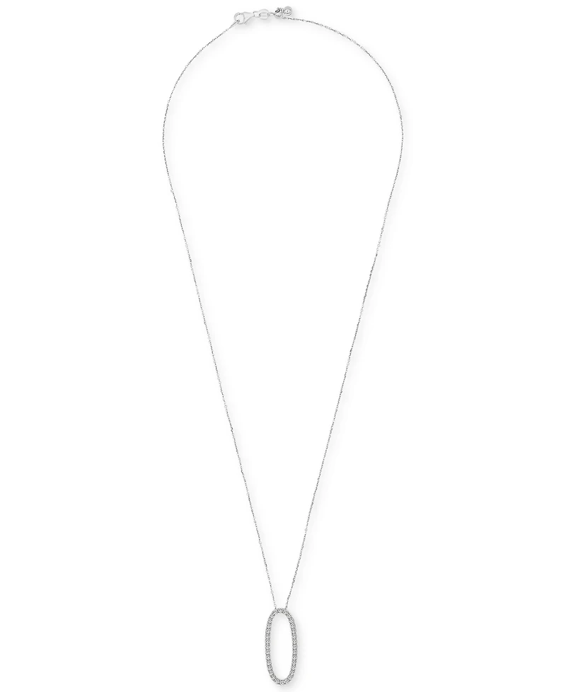 Diamond Open Oval 18" Pendant Necklace (1/2 ct. t.w.) 14k White or Yellow Gold, Created for Macy's