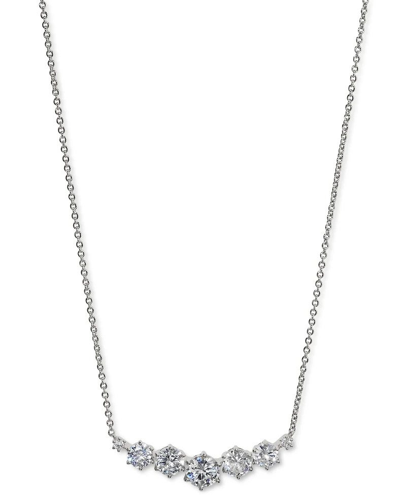Eliot Danori Rhodium-Plated Cubic Zirconia Statement Necklace, 16" + 2" extender, Created for Macy's
