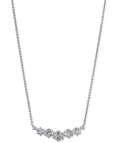 Eliot Danori Rhodium-Plated Cubic Zirconia Statement Necklace, 16" + 2" extender, Created for Macy's
