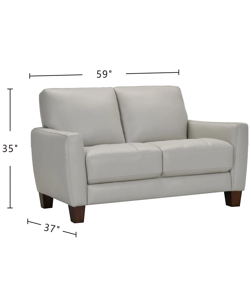 Galligher 59" Leather Loveseat, Created for Macy's