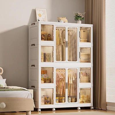 Streamdale Magnetic Closet Organizer 12 Cubes, 2 Rods, 16 Hangers