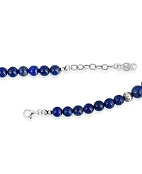 American West Jewelry Sterling Silver and Graduated Lapis Lazuli Gemstone Bead Necklace, 17 Inches