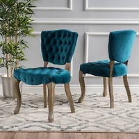 Streamdale Kd Button-Tufted Dining Chair With Scrolled Legs