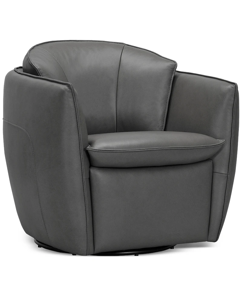 Kettner 32" Leather Swivel Chair, Created for Macy's