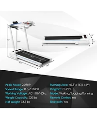 3-in-1 Folding Treadmill with Desk – Lcd Display and Space-Saving Design
