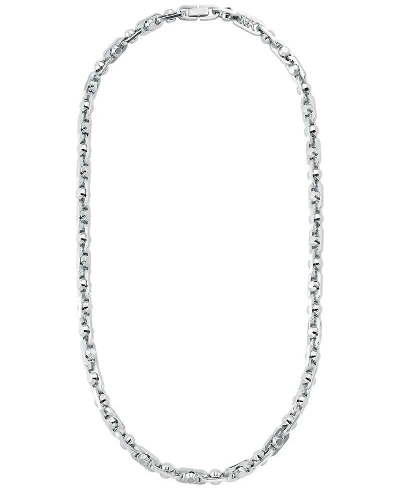 Michael Kors Rhodium-Plated Brass Astor Link Unisex Chain Necklace
