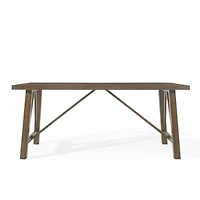Streamdale Farmhouse Style Dining Table With Rubberwood Frame And Wood-Like Top