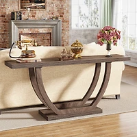 Tribesigns Console Table for Entryway: 63 Inches Farmhouse Wood Entry Foyer Entrance, Narrow Long Sofa Behind Couch with Metal Legs