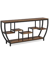 Tribesigns 70.9 Inch Long Sofa Table with Shelves, Rustic Console Table with Storage, Industrial Entryway Table Tv Stand, Behind Couch Table Accent Ta
