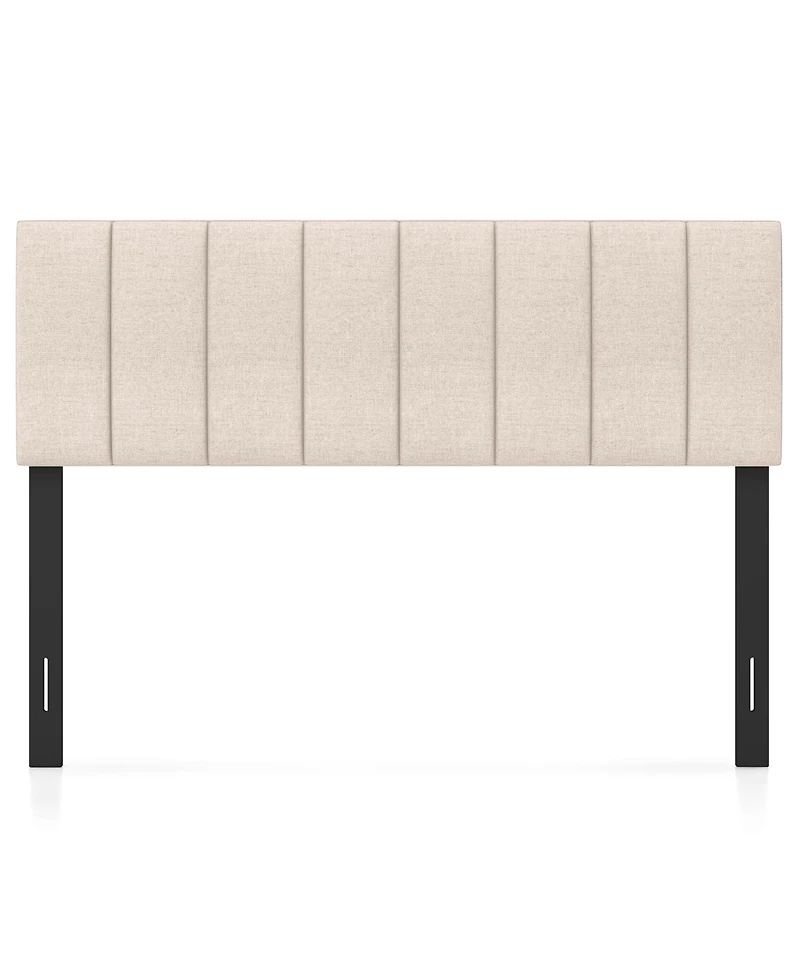 Slickblue Linen Upholstered Headboard with Solid Wood Legs and Adjustable Width