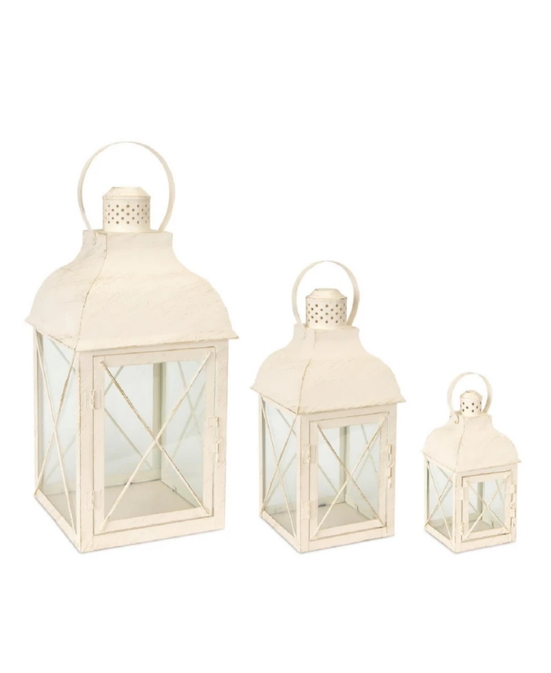 Set of 3 Metal Lanterns for Stylish Home Decor