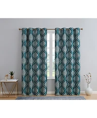Hlc.me Montero Damask 100% Complete Blackout Shading Thermal Insulated Energy Efficient Heat/Cold Blocking Grommet Heavy Curtain Drapery Panels for Li