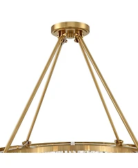 Possini Euro Design Jenna Modern Glam Ceiling Light Semi Flush-Mount Fixture 28" Soft Gold Metal 8-Light Clear Glass Shade for Bedroom Kitchen Living