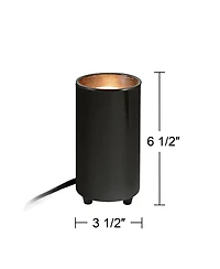 Pro Track Set of 2 Can Uplighting Indoor Accent Spot-Lights Plug-In Floor Plant Home Decorative Art Desk Black Finish 6 1/2" High