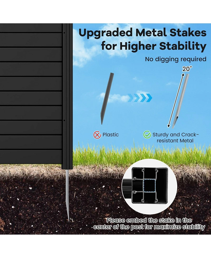 2 Pack 48 Inches L x 49 H Air Conditioner Fences with Sturdy Metal Ground Stakes