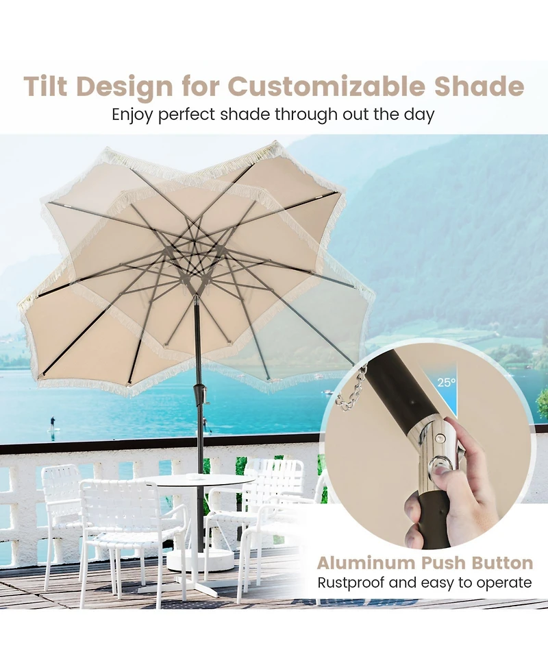 Slickblue Patio Umbrella with Sun-Protective Canopy for Garden Pool