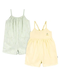 Gerber Toddler Girls Sleeveless Romper Jumpsuit, 2 Pack