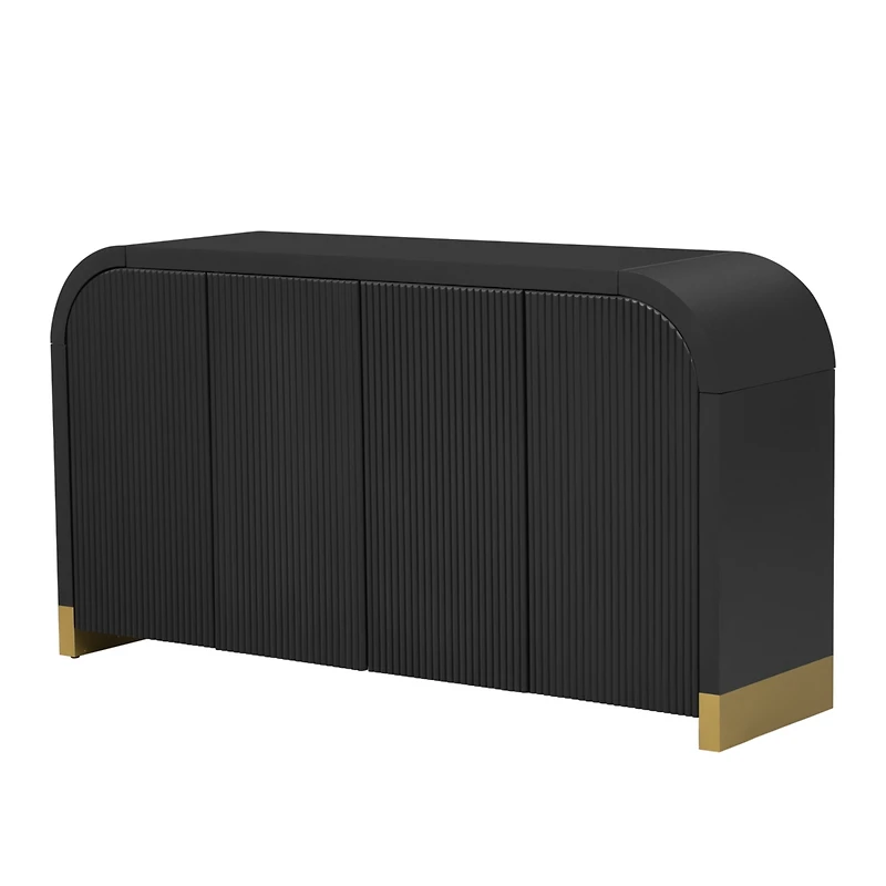 Streamdale 4-Door Wavy Cabinet with Adjustable Shelves
