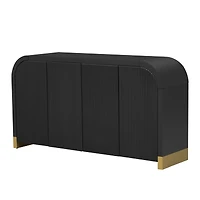 Streamdale 4-Door Wavy Cabinet with Adjustable Shelves