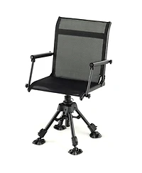 Slickblue Folding Swivel Patio Chair with 4 Adjustable Leg-Black