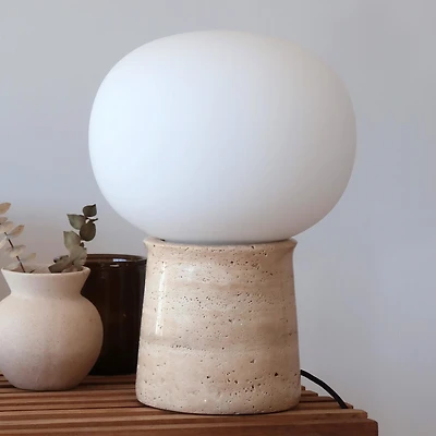 Neptune 12" Led Table Lamp with Natural Stone Base