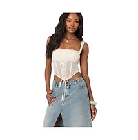 Edikted Dafne gathered sheer mesh corset