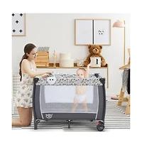 Slickblue 4-in-1 Portable Baby Playard with Changing Station and Net