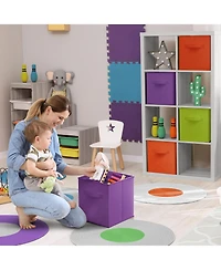 Sorbus 6 Pack 13 Inch Foldable Storage Cubes with Handles- for Organizing Home, Shelves, Nursery, Playroom