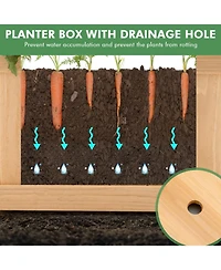 Slickblue Folding Wooden Raised Garden Bed with Removable Bottom for Herbs Fruits Flowers