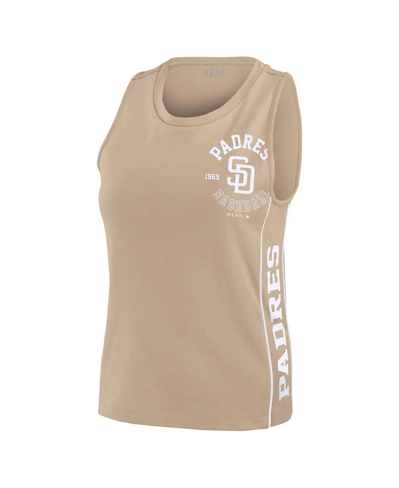 Wear by Erin Andrews Women's Tan San Diego Padres Tonal Tank Top