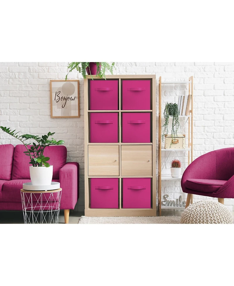 Sorbus 6 Pack 13 Inch Foldable Storage Cubes with Handles- for Organizing Home, Shelves, Nursery, Playroom