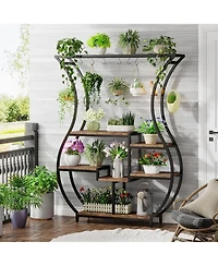 Tribesigns 6-Tier Plant Stand, 70.9 Inch Tall Plant Shelf with 10 Hanging Hooks, Vase Shape Ladder Plant Stand, Multi-Purpose Plant Display Rack for I