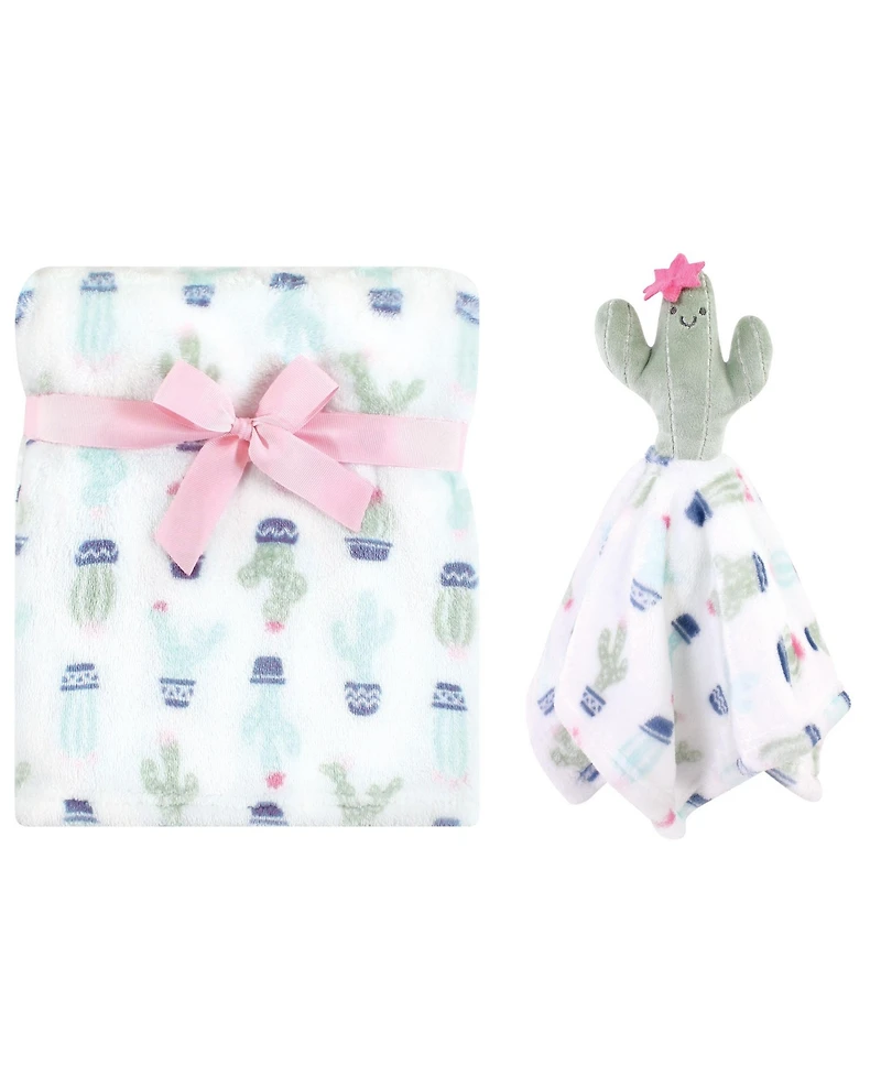 Hudson Baby Girls Plush Blanket with Security