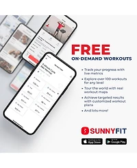 Sunny Health & Fitness Air+ Magnetic Rowing Machine with Exclusive SunnyFit App and Smart Bluetooth Connectivity