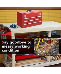 Portable Garage Mechanic Tool Cabinet Box with 3 Drawers