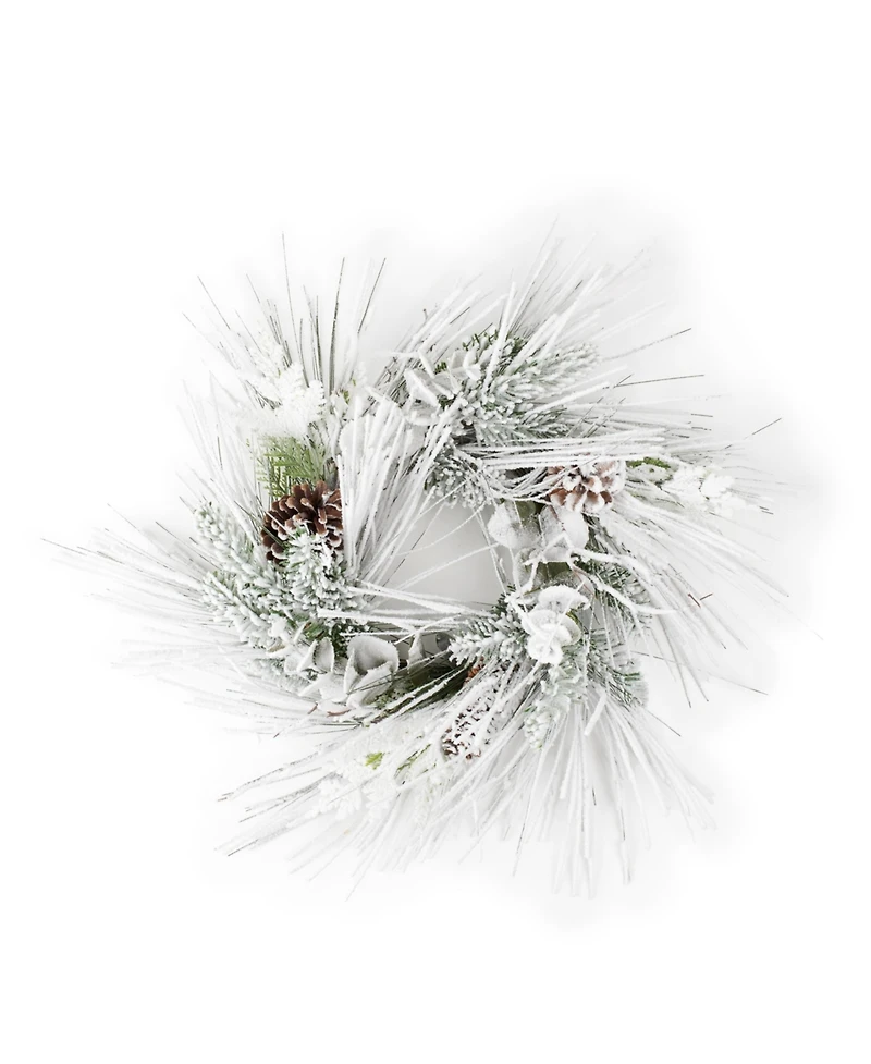 Slickblue Flocked Mixed Pine Candle Ring 24.5"D Pvc (Fits a 6" Candle)