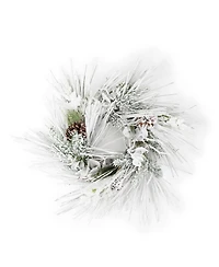 Slickblue Flocked Mixed Pine Candle Ring 24.5"D Pvc (Fits a 6" Candle)