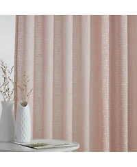 Hlc.me Emily Faux Linen Semi Sheer Transparent Rod Pocket Back Tab Lightweight Window Curtains Wide Panels