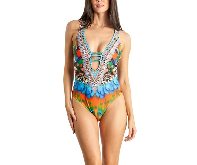 La Moda Clothing Women's Cutout One Piece Swimsuit