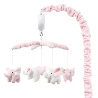 The Peanutshell Pink Elephant 8 Piece Baby Nursery Crib Bedding Set, Quilt, Crib Sheets, Crib Skirt, and Mobile